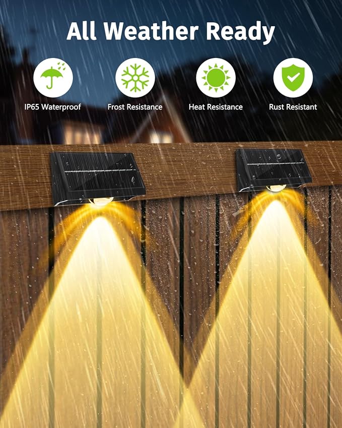 Solar Fence Lights Outdoor Waterproof High Brightness LED Spot Lens Deck Lights - Image 6