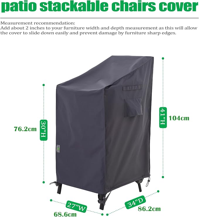 F&J Outdoors Patio Chair Covers, Heavy Duty Waterproof UV Resistant Outdoor - Image 2