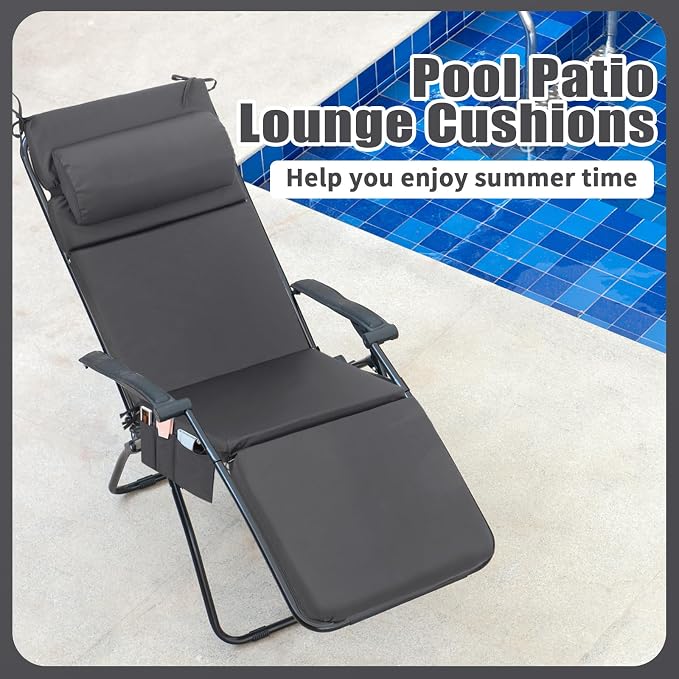 Wenqik 2 Pcs Outdoor Chaise Lounge Cushion - Image 6
