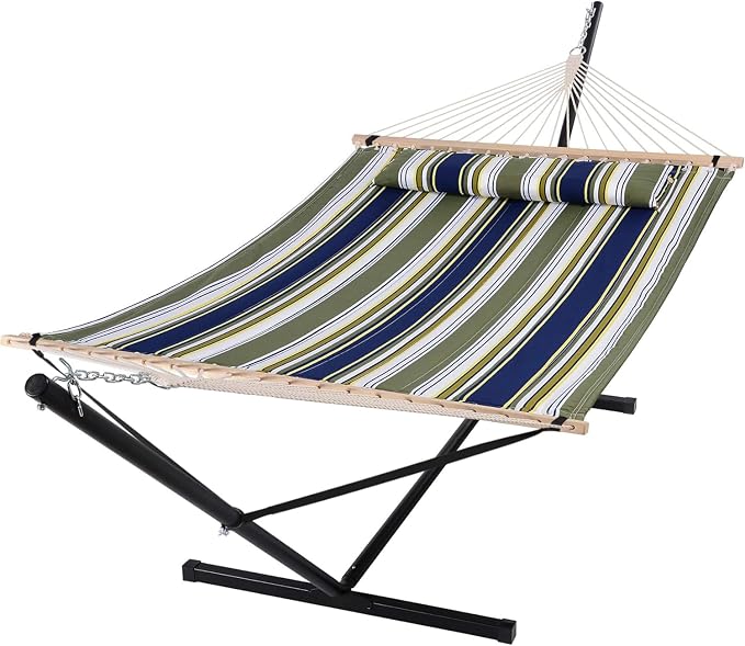 SUNCREAT Double Hammock, Extra Large Quilted Fabric Swing by SUNCREAT