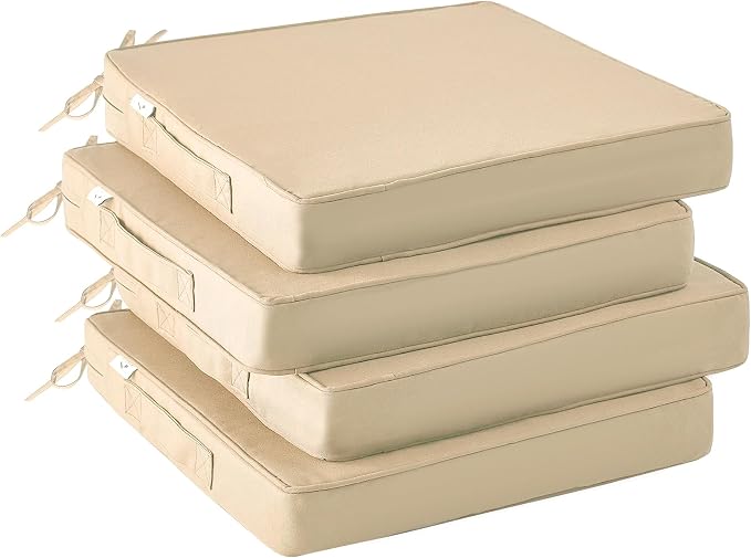 Outdoor Chair Cushions Set of 4 -Waterproof Outdoor Seat Cushions by IPYNBAP