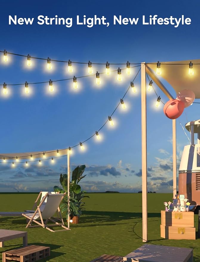 Brightever Solar String Lights for Outside, 50FT Patio Lights Outdoor - Image 7
