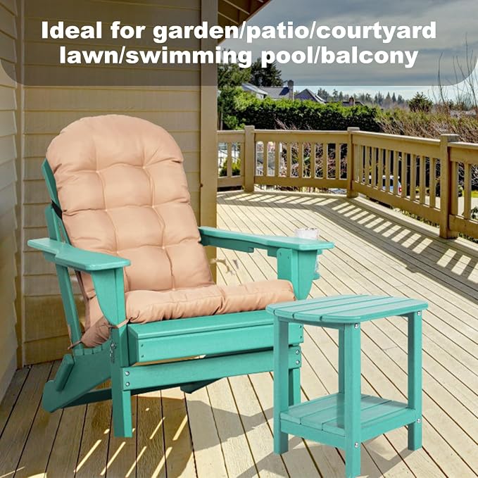 Adirondack Outdoor Side Table, 16.5” HDPE Small Patio Table - Image 3