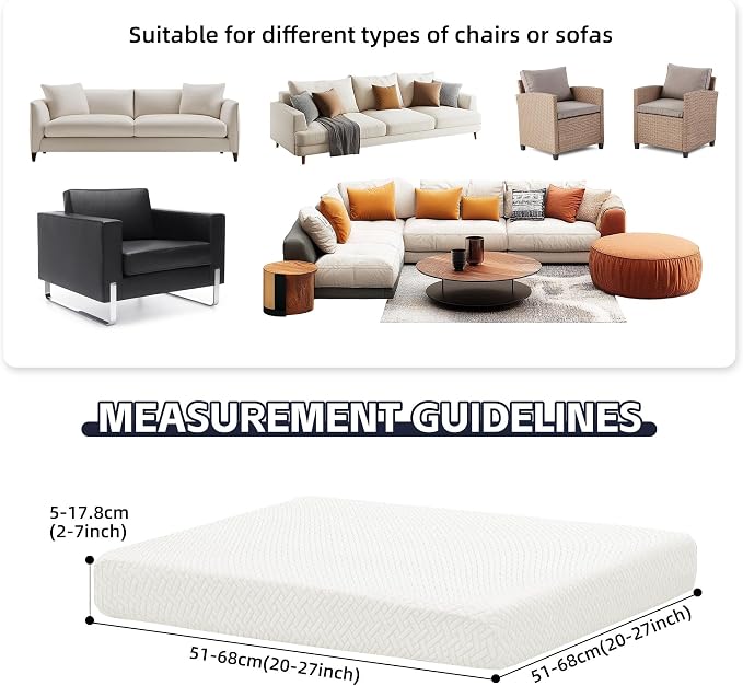 8Pcs Patio Cushion Covers, Outdoor Cushions Covers, Stretch Cushion Covers - Image 2