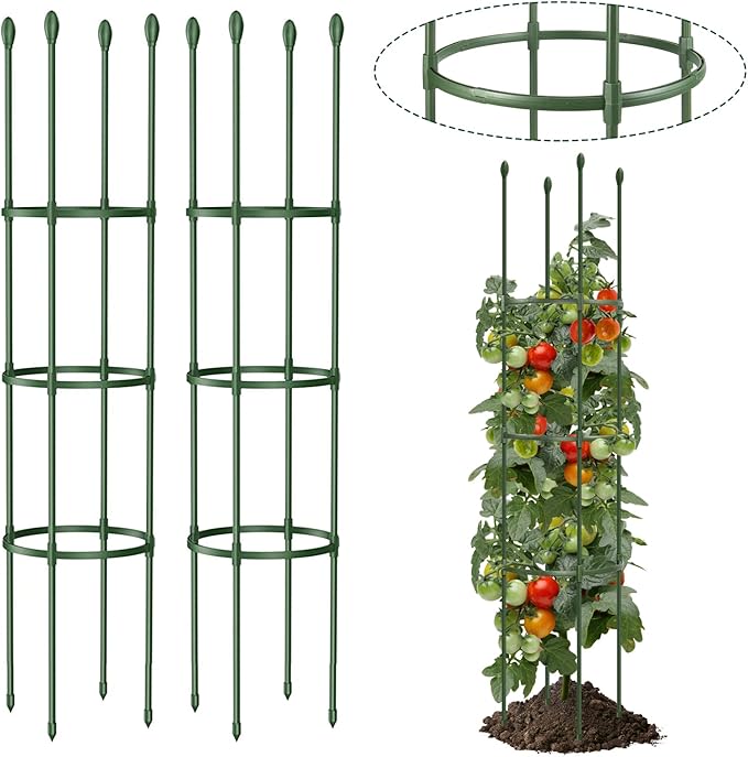Garden Trellis, Tomato Cage Tall Plant Support Climbing Vines Flowers Stands by LOMNYIY