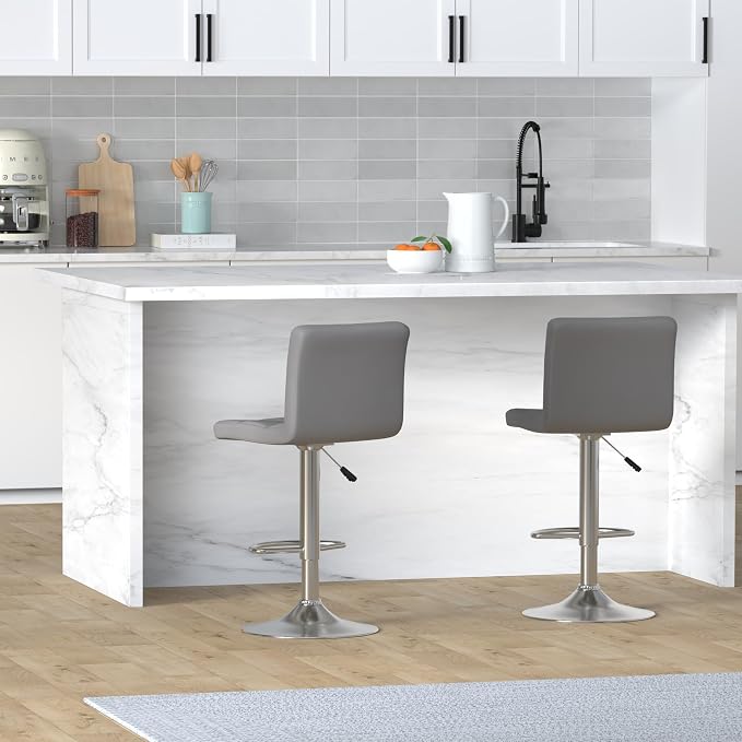 Leopard Bar Stools, Modern PU Leather Adjustable Swivel Bar Stool - Image 2