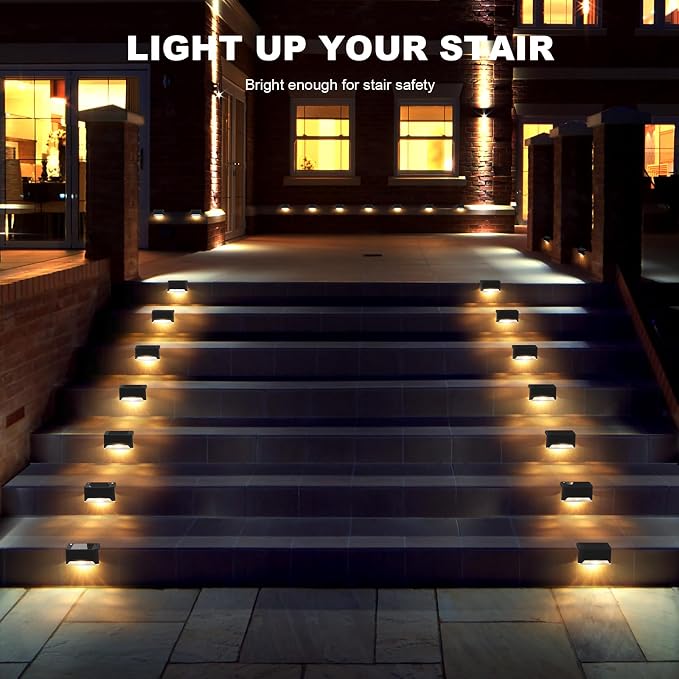 pearlstar 16 Pack Solar Step Lights, Solar Deck Railing Lights Outdoor - Image 4