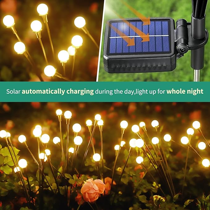 Solar Lights Outdoor Waterproof, 6 Packs 48LED, Garden Decor, Patio Decor - Image 3