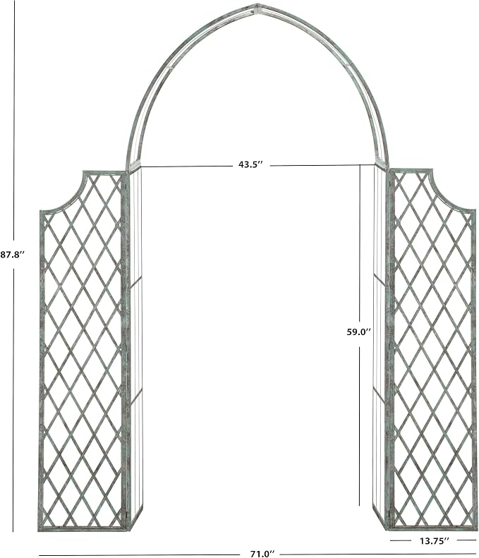 SAFAVIEH Outdoor Patio Furniture Collection – Jaida Antique Dark Green Iron - Image 5