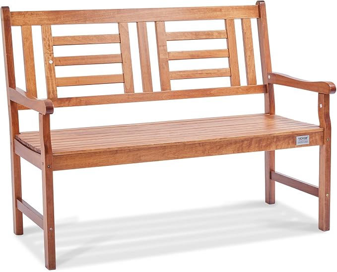 VEVOR Wood Outdoor Bench, 2-Person Garden Bench by VEVOR