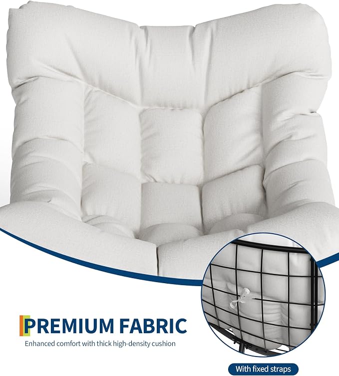 GarveeLife Outdoor Oversized Papasan Rocking Chair - Image 8