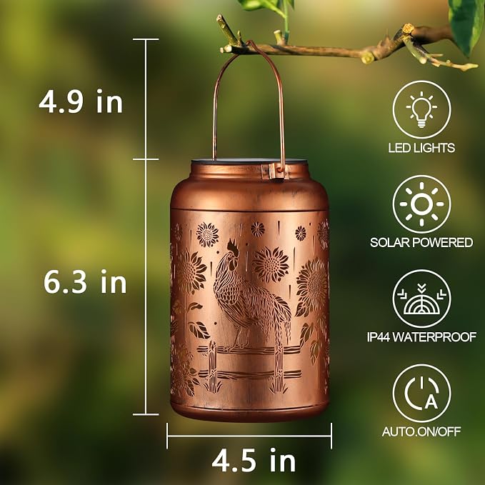 Solar Lanterns Outdoor Waterproof Hummingbird Garden Decor Gifts - Image 4