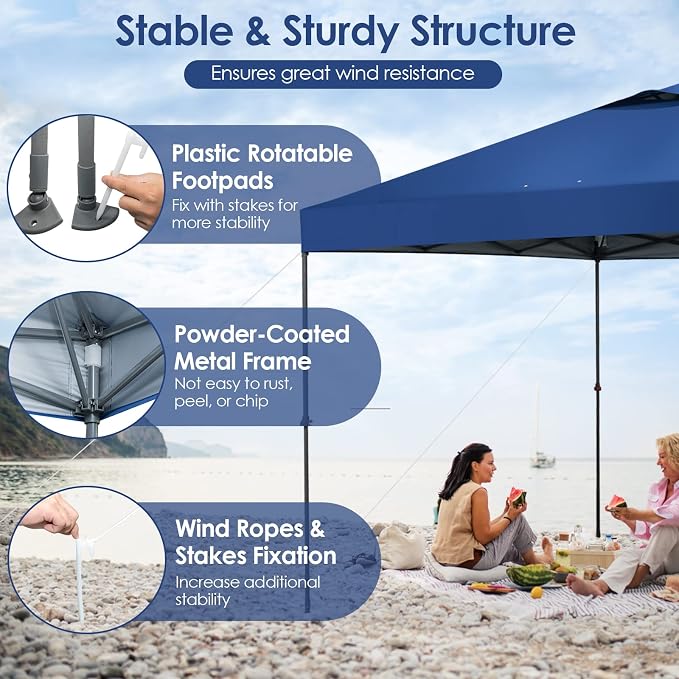 Tangkula 10x10 Ft Pop Up Canopy, Easy Set-up Instant Tent - Image 6