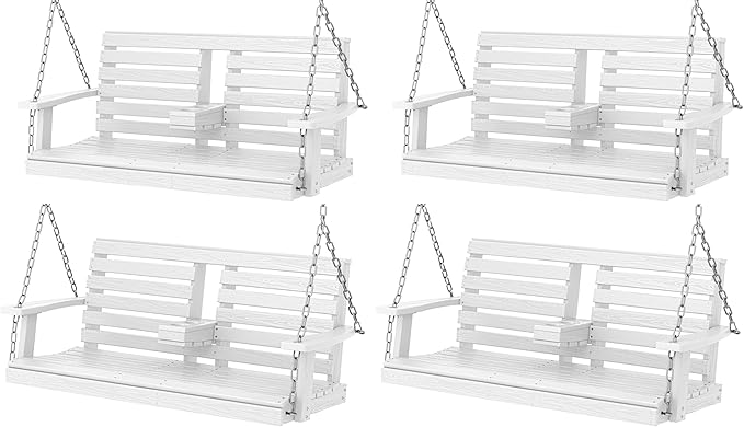 KINGYES Outdoor Hanging Porch Swing Set of 4, Waterproof Swing by KINGYES