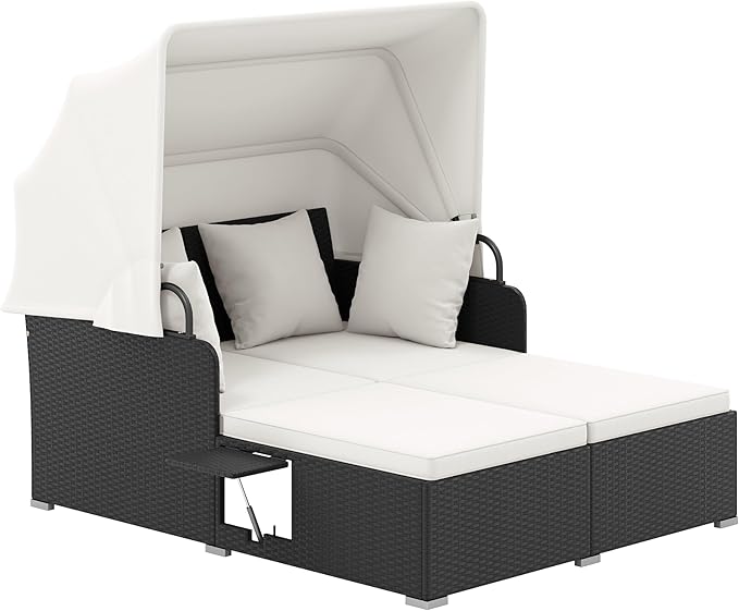 Tangkula Patio Rattan Daybed by TANGKULA