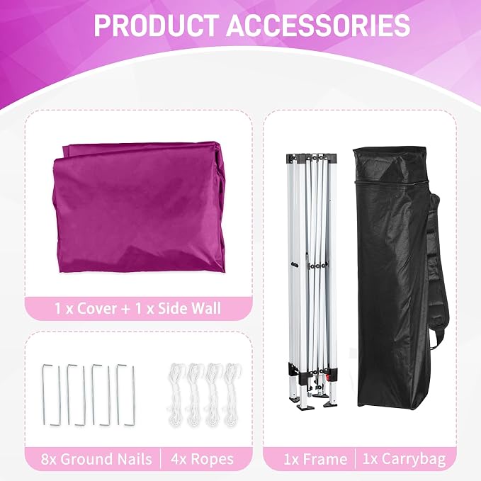 Outvita 6'x6' Pop Up Canopy Tent Commercial Instant Gazebo Tent, Waterproof & - Image 7