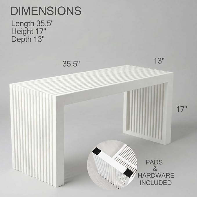 SWEVEN Bamboo Natural 36 inch Wooden Bench, Small Wood Benches - Image 3