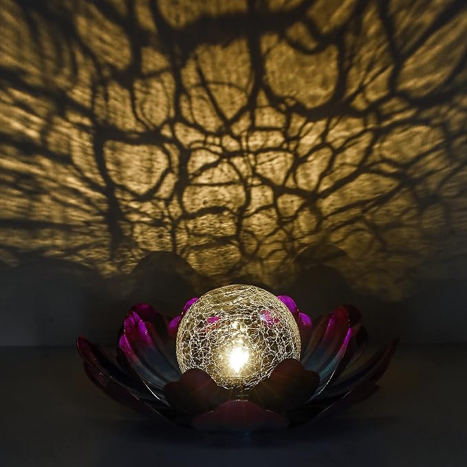WNP Solar Lotus Flower Light Outdoor Decorations, Solar Powered Outdoor Garden - Image 6