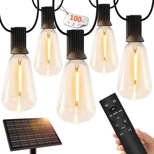 100 FT Solar String Lights Outdoor Waterproof by YOYONACY