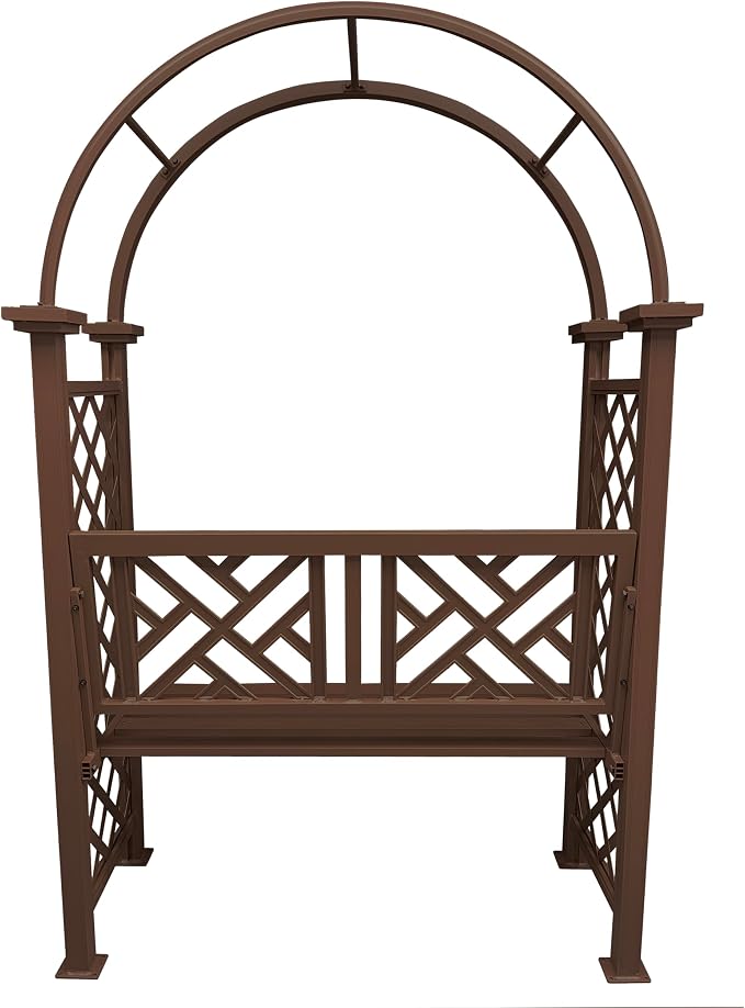 Oakland Living Brown Aluminum Garden Arbor Arch - Image 5