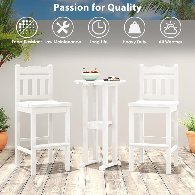 Sundale Outdoor 39 Inches Height Adirondack Bar Table, Patio HDPE Pub Height - Image 5