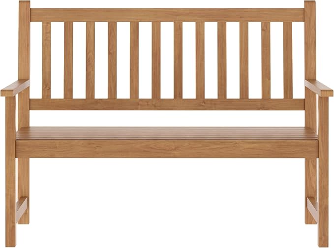 Flash Furniture Adele Commercial Indoor/Outdoor Acacia Wood Bench, 2-Person - Image 8