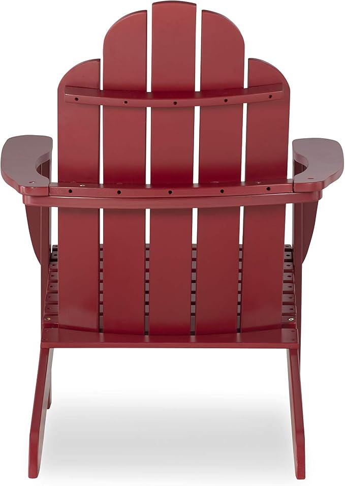 Linon Red Adirondack Chair, 30.4" W x 37.6" D x 37.8" H - Image 7
