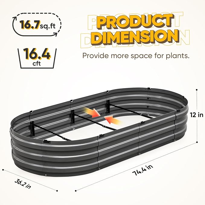 KING BIRD Raised Garden Bed Kit 2025 Upgraded Quick-Setup Galvanized Planter - Image 4