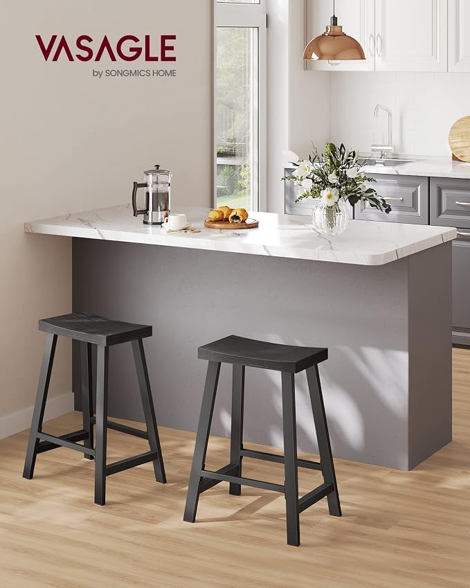 VASAGLE Bar Stools, Kitchen Breakfast Bar Stools - Image 2
