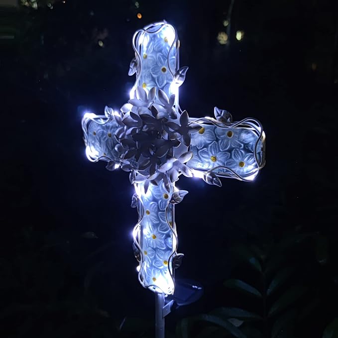 38Inch Solar Cross Garden Lights Outdoor Decorative - Image 8