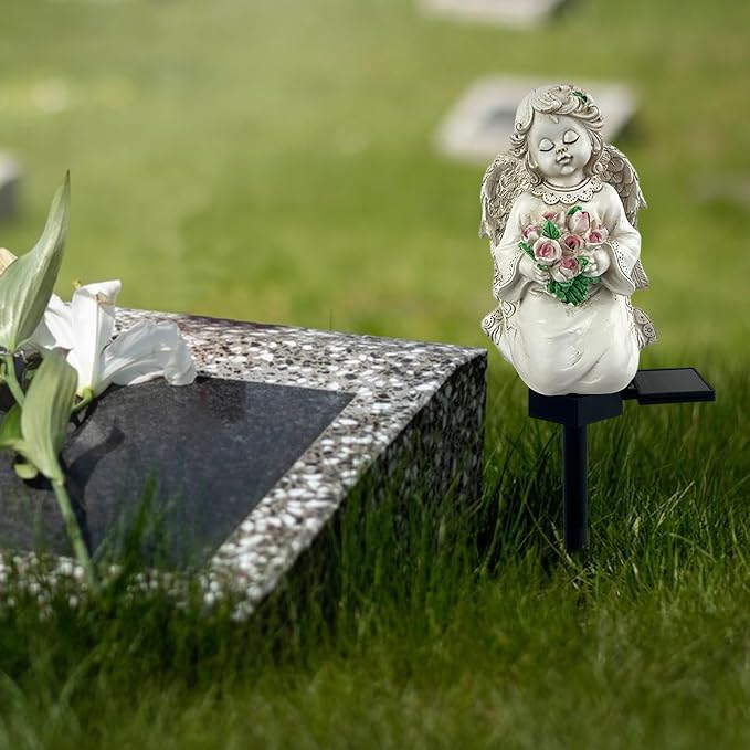 Solar Garden Angel Lights, Waterproof Outdoor Garden Angels Statue Decorations - Image 7