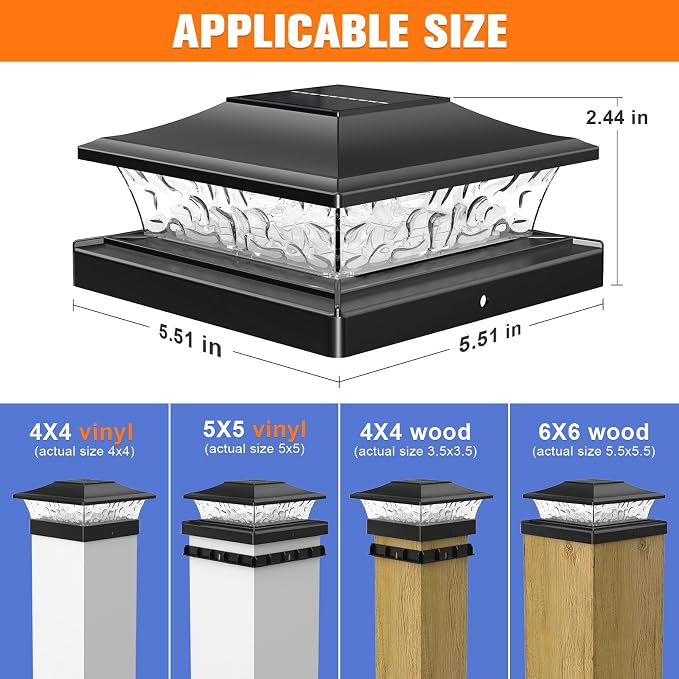 APONUO Solar Post Cap Lights - Image 3