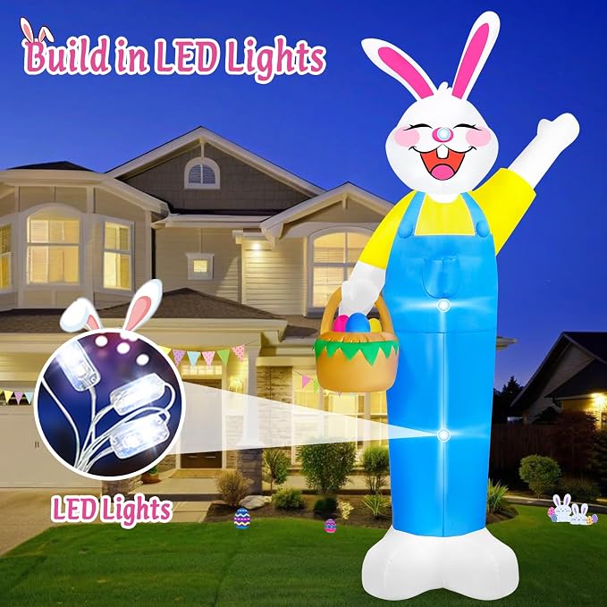 MICOCAH 12Ft Tall Giant Easter Inflatables Outdoor Decorations Lighted - Image 3