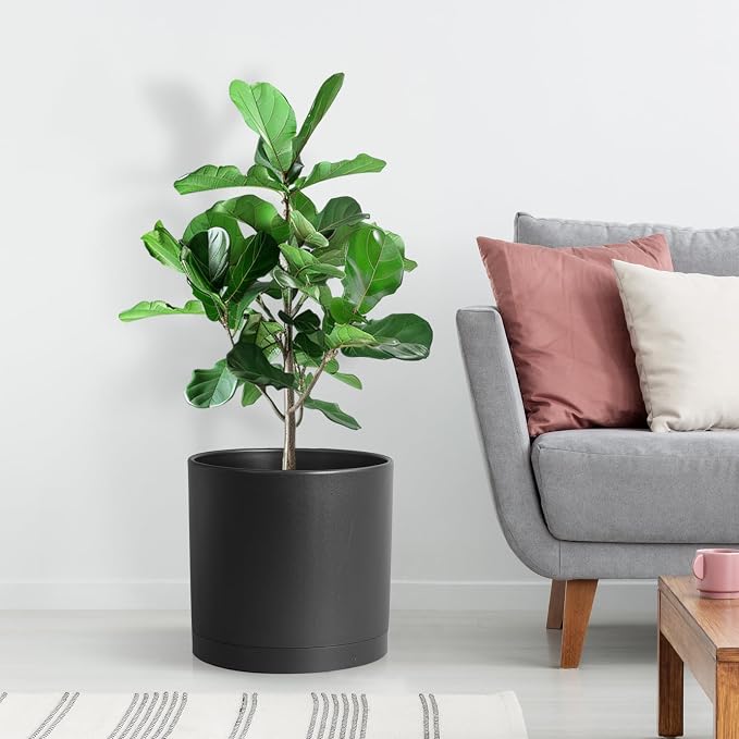 12 inch Large Deep Plant Pots for Outdoor Indoor Plants, Tall Cylinder Flower - Image 6