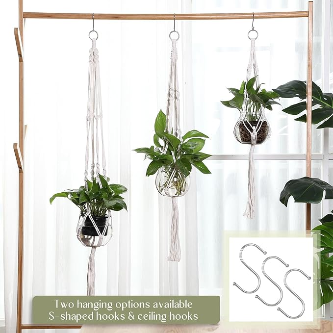 6 Pcs Boho Macrame Plant Hanger - Image 3