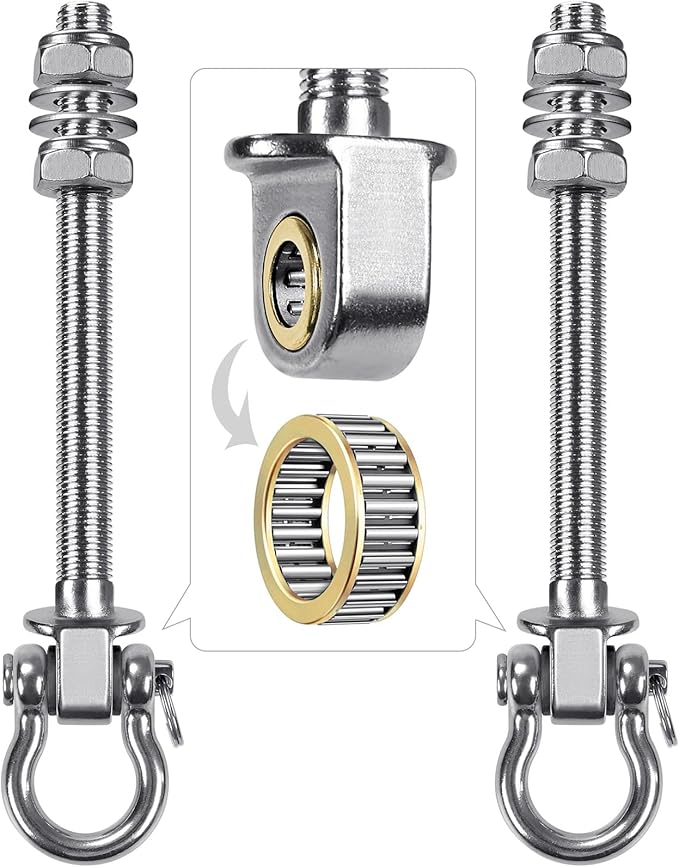 SELEWARE Heavy Duty Bearing Swing Hangers, 2 Pack Stainless Steel Swing Hooks by SELEWARE