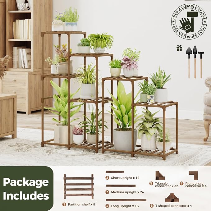 Bamworld Indoor Plant Stands Outdoor Combo Plant Shelves - Image 7