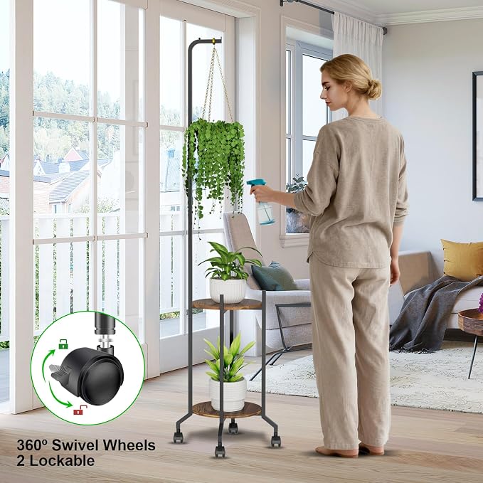 Plant Stand Indoor, 2 Tier Hanging Tall Plant Shelf - Image 5