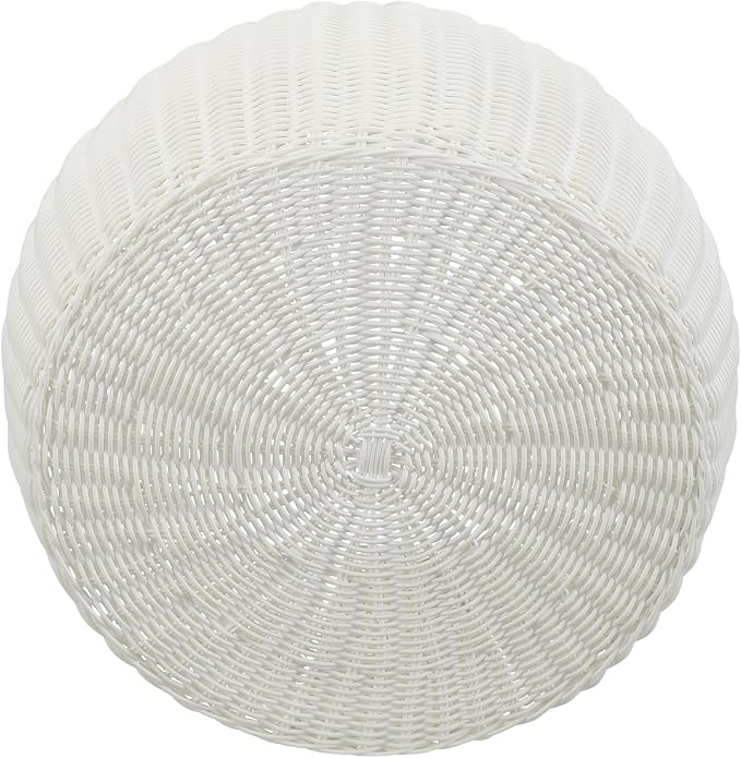 Resin Wicker Storage Stool or Side Table - Image 4