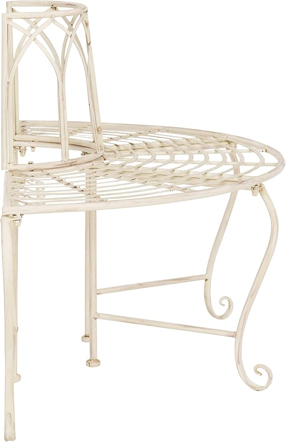 SAFAVIEH Outdoor Furniture Collection – Abia Antique White Distressed Wrought - Image 6