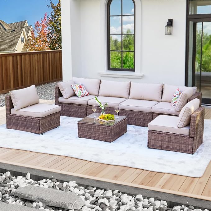 7 Pieces Patio Furniture Set by ZJEYEJZ