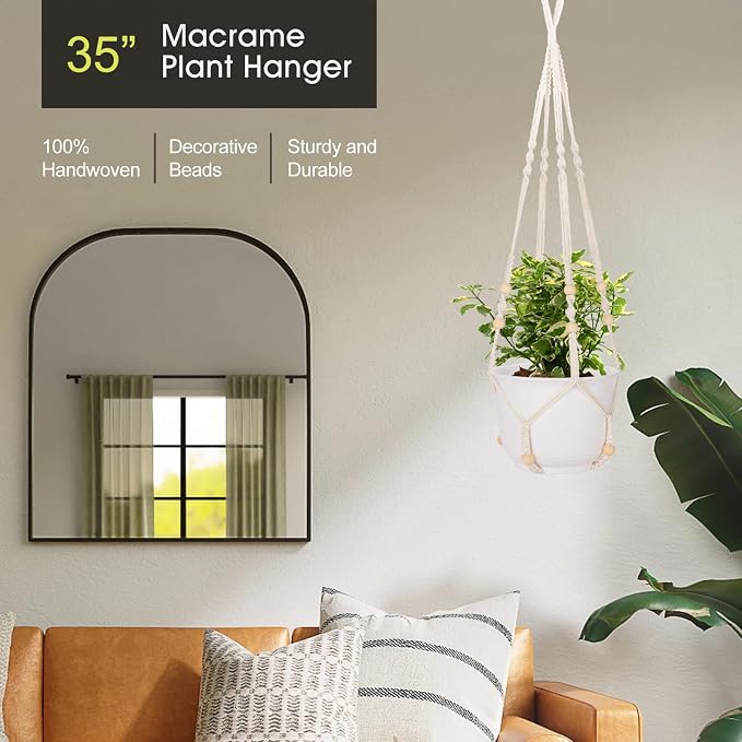 RIFNY Macrame Plant Hanger for 5 to 10 Inch Plant Pots, 35 Inch Indoor Handmade - Image 2