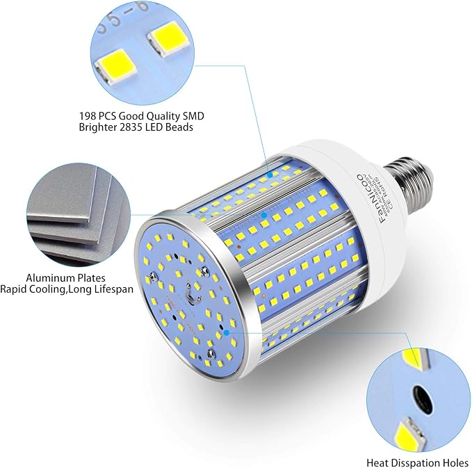 2 Pack 280W Equivalent LED Corn Light Bulb, 4000 Lumen 6500K Cool White - Image 3