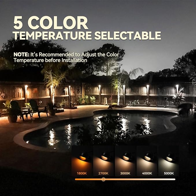 LEONLITE Update 5CCT LED Low Voltage Deck Light, 180LM 3.5inch Landscape Step - Image 2
