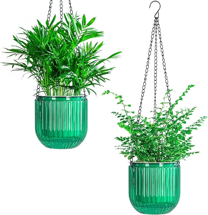 Josteve 5.2 Inch 2 Pcs Self Watering Hanging Planter Indoor Plant Pots Drainage by Josteve