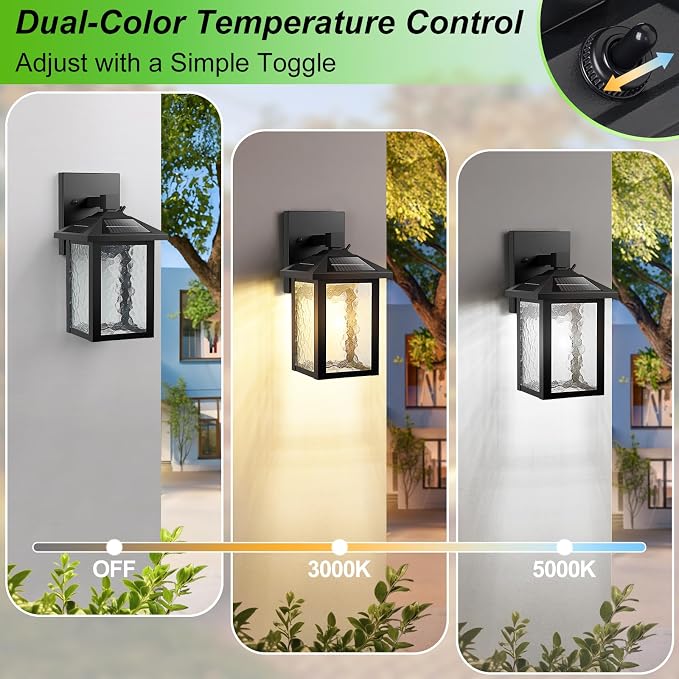 BesLowe Solar Wall Lights Outdoor, Aluminum Dusk to Dawn LED Porch Light - Image 4