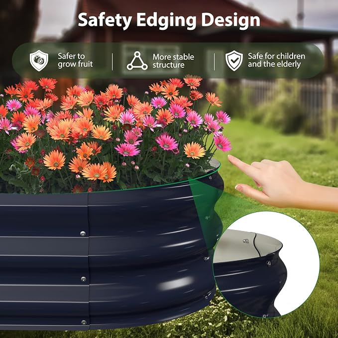 Raised Garden Bed Kit, Oval Large Metal Raised Beds - Image 5