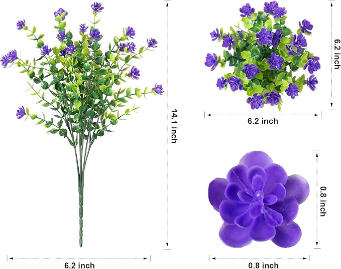 HyeFlora 20 Bundles Artificial Fake Outdoor Plants Flowers - Image 5
