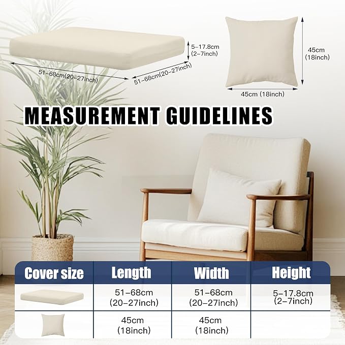 12-Piece Outdoor Cushion & Pillow Cover Set, 8 Seat Covers + 4 Pillow Covers - Image 2