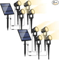 Solar Spotlights Outdoor Waterproof, Warm White Landscape Spotlights, by LINQELLY